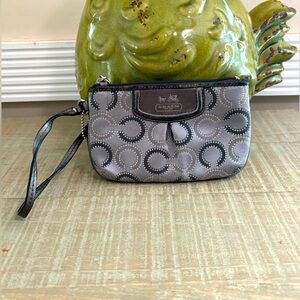 Coach Optic C Silver / Grey Wristlet (EUC)